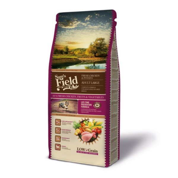 SAM'S FIELD ADULT LARGE СО 60% ПИЛЕШКО МЕСО, БЕЗ ПЧЕНИЧЕН ГЛУТЕН