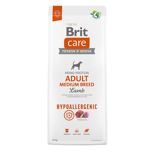 BRIT CARE ADULT MEDIUM BREED LAMB MONOPROTEIN HIPOALERGENIC (ЈАГНЕШКО, БЕЗ ГЛУТЕН)