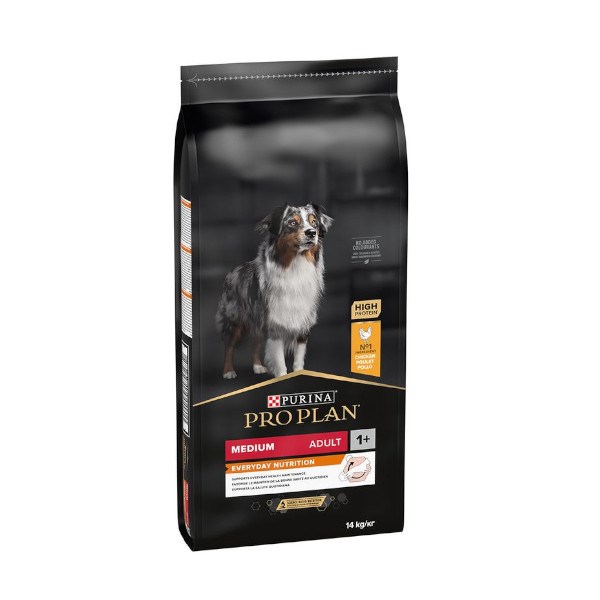 PURINA® PRO PLAN® DOG MEDIUM ADULT СО EVERYDAY NUTRITION - БОГАТА СО ПИЛЕ