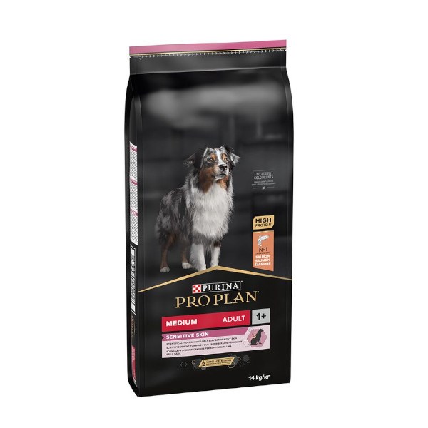 PURINA® PRO PLAN® DOG MEDIUM ADULT SENSITIVE SKIN СО OPTIDERMA® - БОГАТА СО ЛОСОС