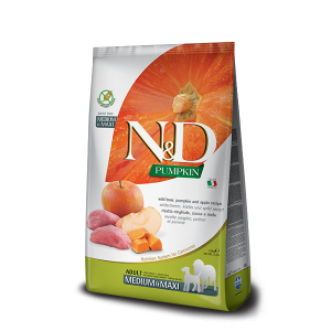 FARMINA N&D PUMPKIN WILD BOAR & APPLE ADULT MEDIUM & MAXI (GRAIN FREE)